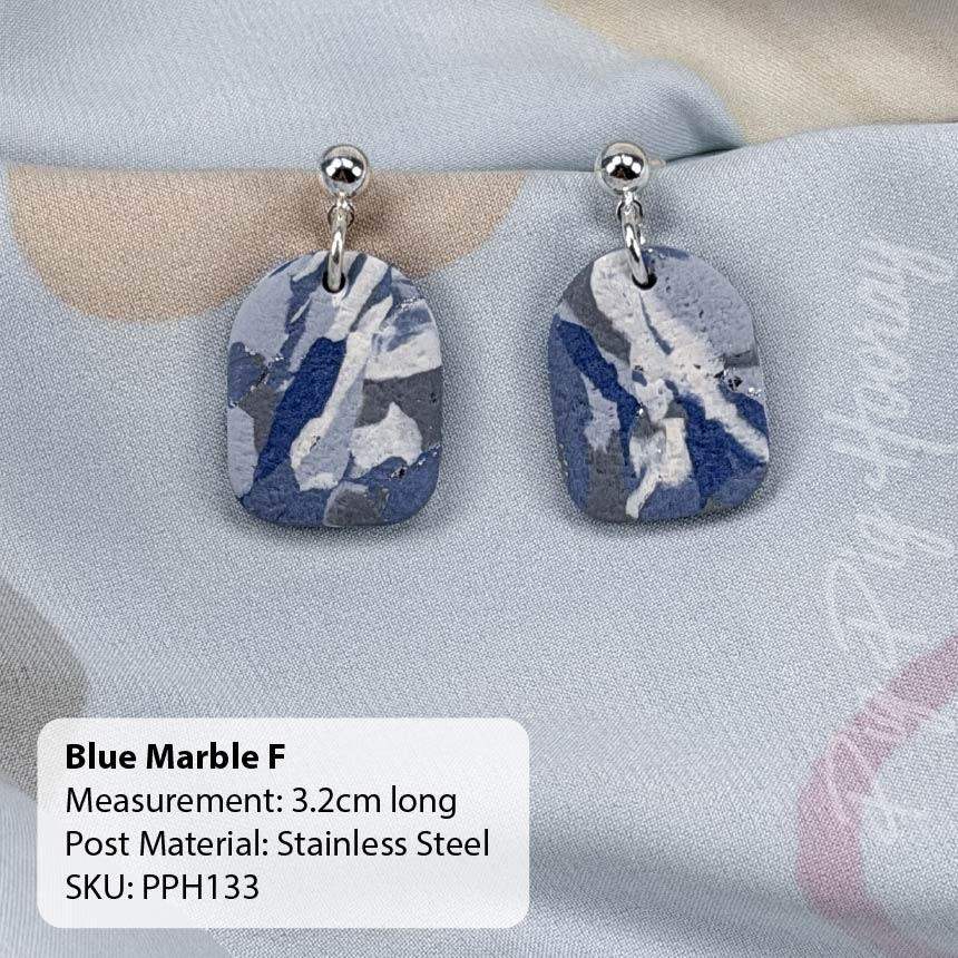 Blue Marble Earrings