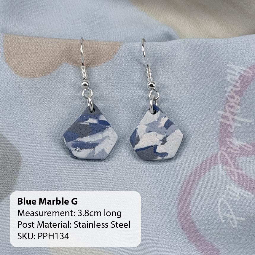 Blue Marble Earrings