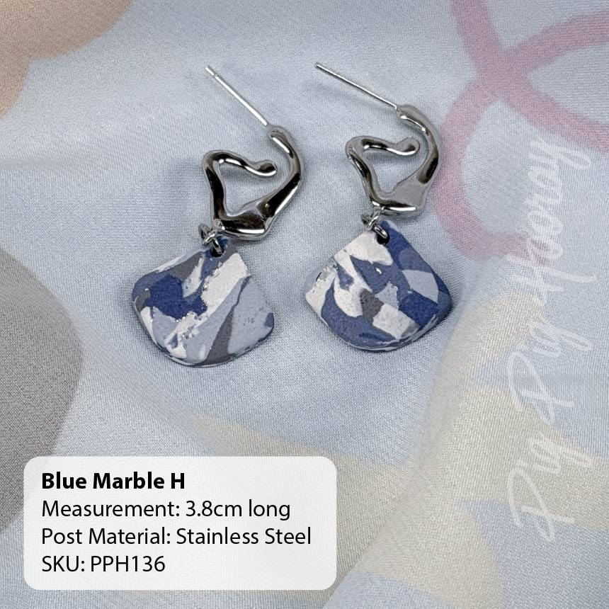 Blue Marble Earrings