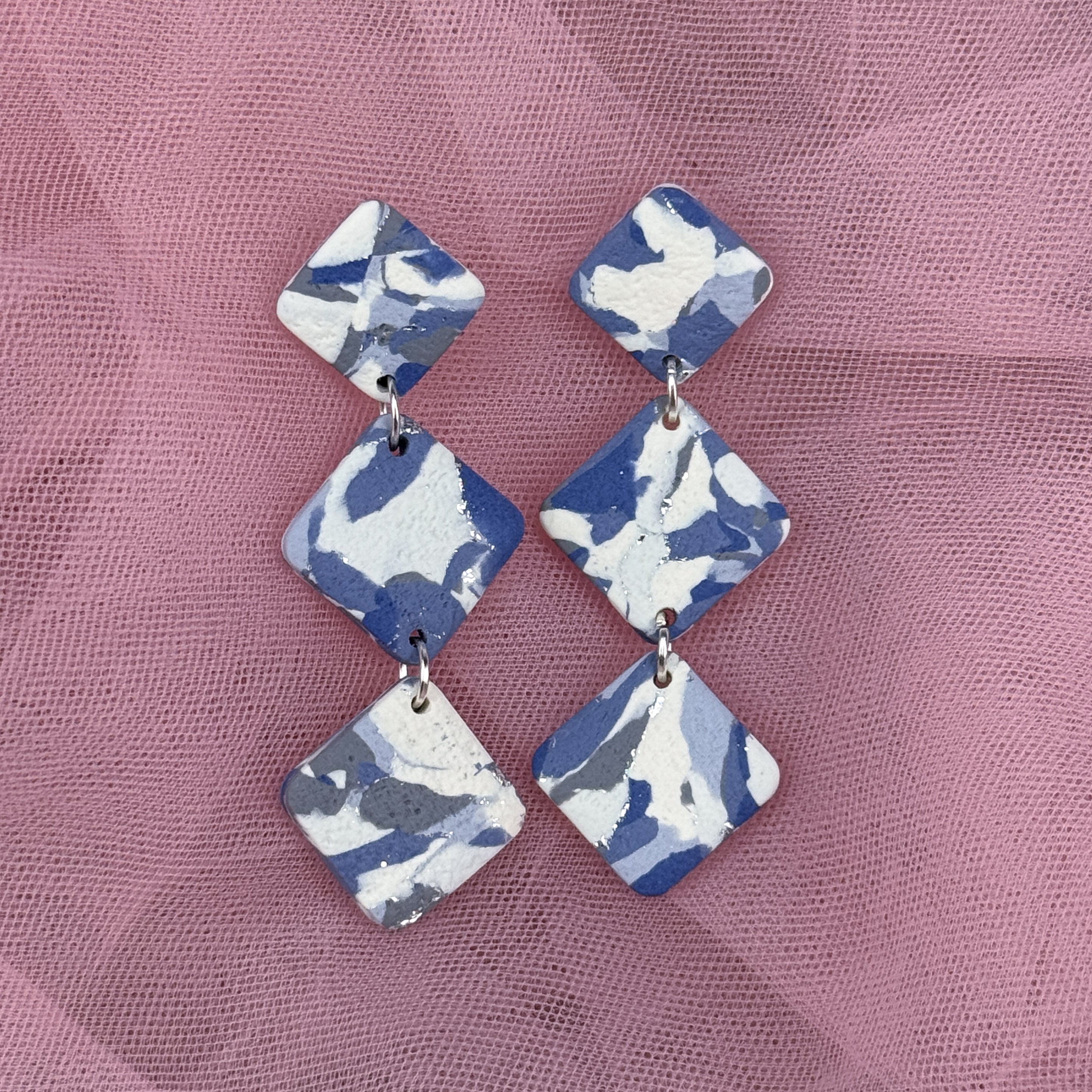 Blue Marble Earrings