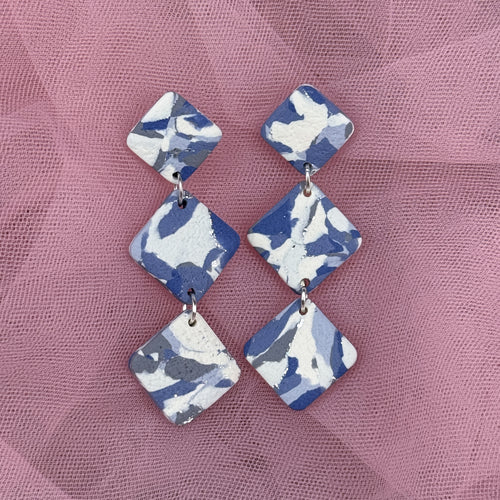 Blue Marble Earrings