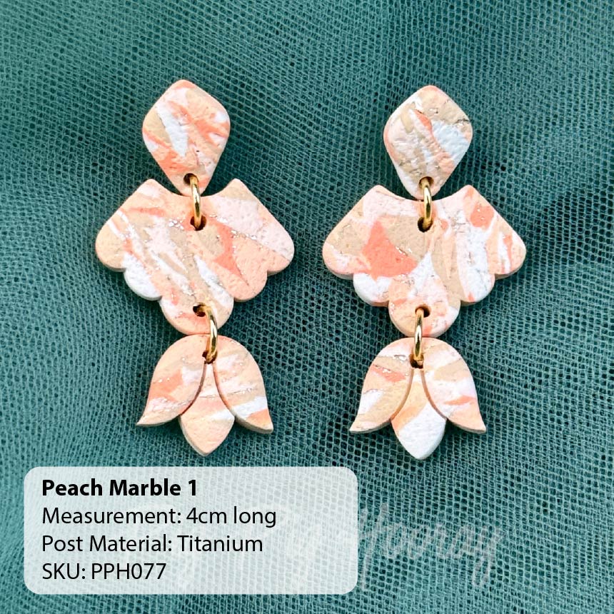 Peach Marble Earrings
