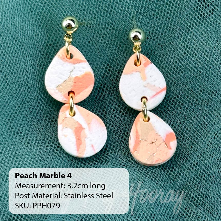 Peach Marble Earrings