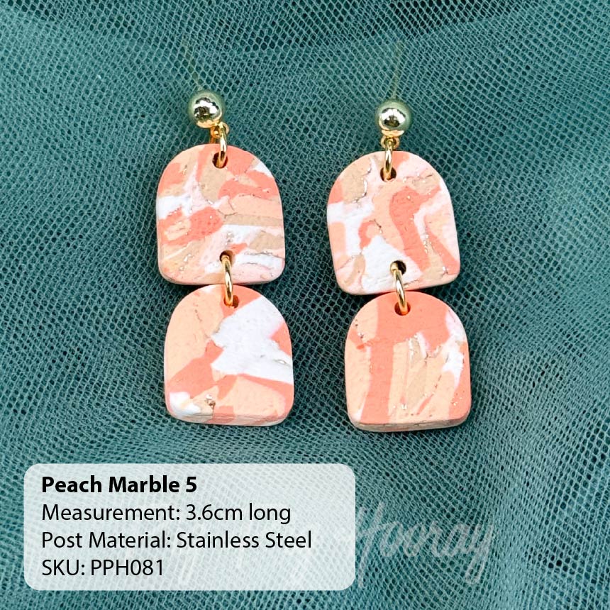 Peach Marble Earrings