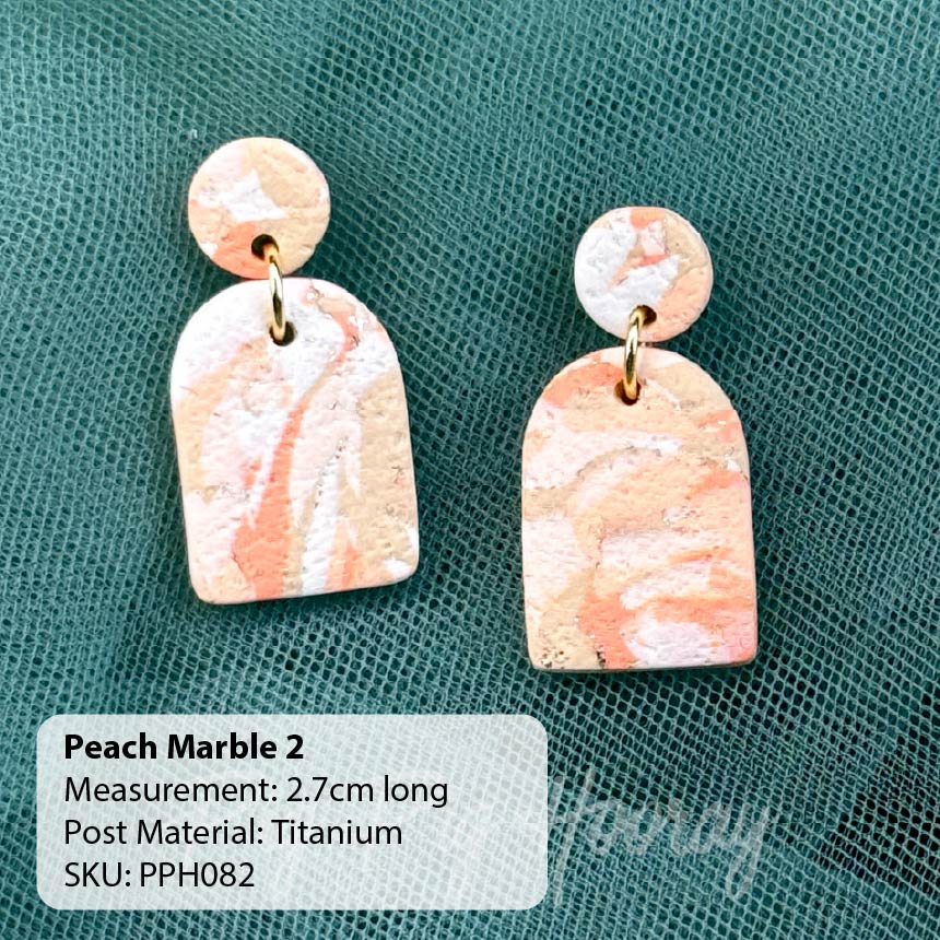 Peach Marble Earrings