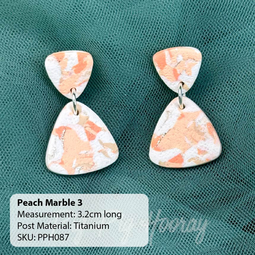 Peach Marble Earrings