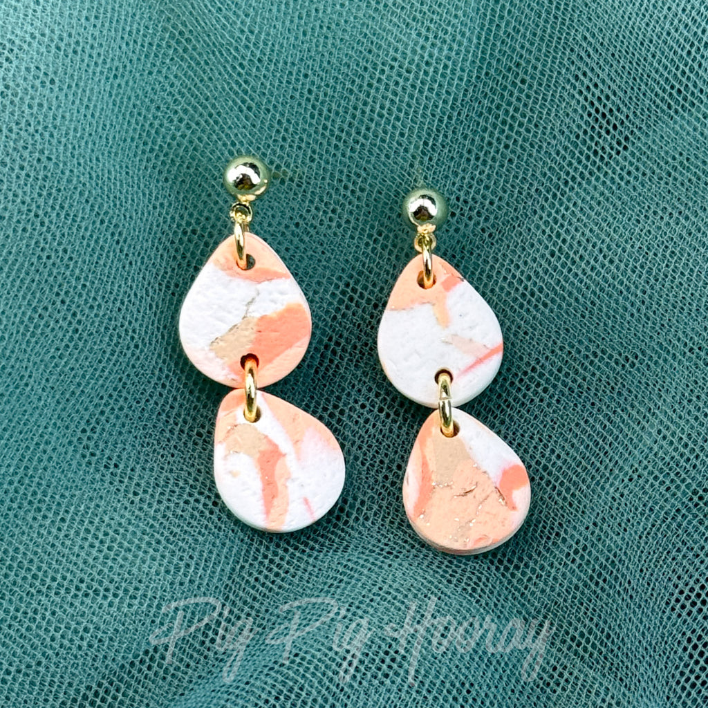 Peach Marble Earrings